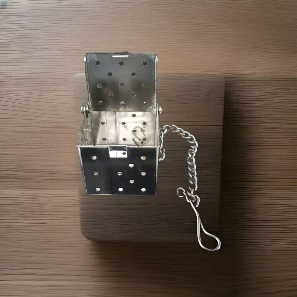 Vintage Tea Infuser Square Cube Strainer Ball with Chain Stainless Steel